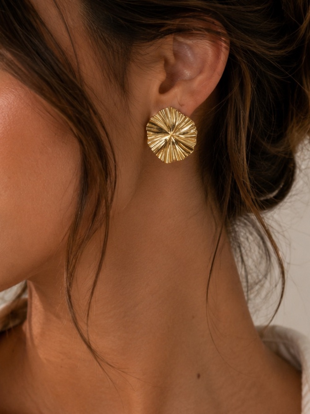 18K Gold Plated Leaf Stud Earrings